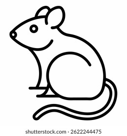 rat outline icon on white background