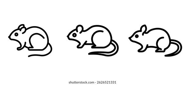 rat outline or line icon design bundle.
