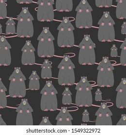 Rat pattern seamless. Gray mouse background. vector texture
 
