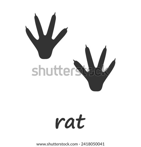 Rat paws. Rat paw print. Vector illustration.