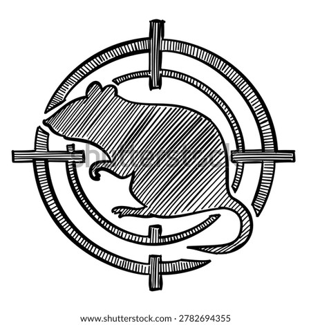 rat pest target vector line art hand drawn illustration