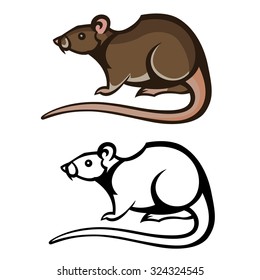 rat pest vector drawing home parasite - set of household pests in pure style