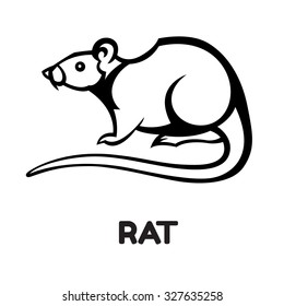 rat pest vector drawing home parasite - set of household pests in pure style