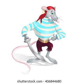 rat pirate isolated 