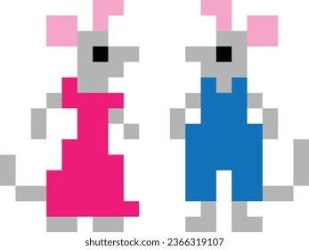 Rat Pixel art vector image