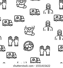 Rat Protect Seamless Pattern Vector Thin Line. Illustrations