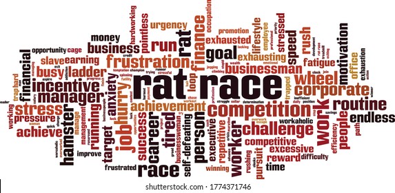 Rat race word cloud concept. Collage made of words about rat race. Vector illustration