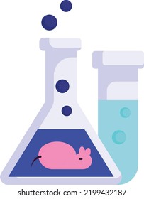 Rat Research Test vector color icon design, Biochemistry symbol, Biotechnology and Biochemical Sign, Science and engineering stock illustration, immunization trials using attenuated virus Concept