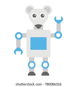 A rat resembling robotic machine, flat icon design
