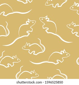 Rat seamless vector pattern. Traditional symbol of Chinese New Year. Design element.