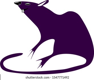 Rat. Silhouette. Logo. 2020 is the year of the rat.