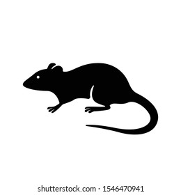 Rat silhouette logo. black mouse symbol vector.