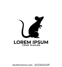 rat silhouette logo design vector