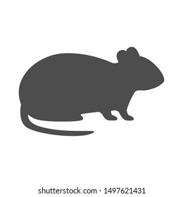Rat silhouette on white background. Vector icon.