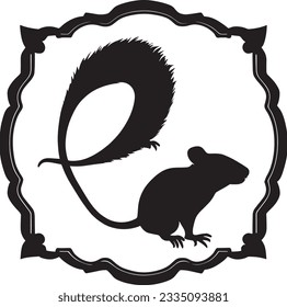 Rat Silhouette Vector Art Icons.