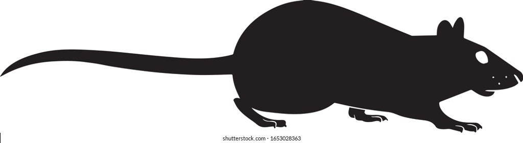 rat silhouette vector art illustration