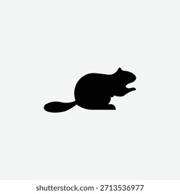 Diseño de Ilustración vectorial de silueta de rata
