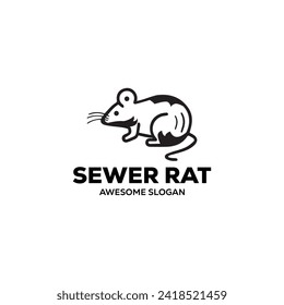 rat simple mascot logo design illustration
