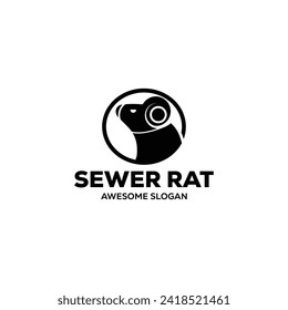 ilustración de diseño de logotipo de mascota simple de rata
