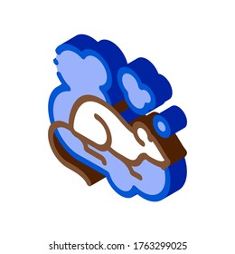 Rat in Smoke Icon Vector. Isometric Rat in Smoke sign. color isolated symbol illustration