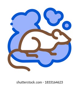 Rata en vector de iconos de humo. Rata de contorno en signo de humo. Ilustración de símbolo de contorno aislado