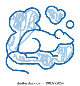 Rat in Smoke sketch icon vector. Hand drawn blue doodle line art Rat in Smoke sign. isolated symbol illustration