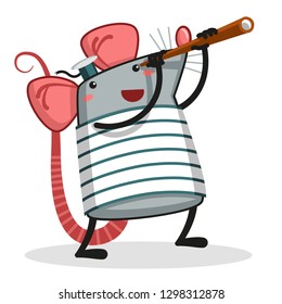 Rat with Spyglass - Vector