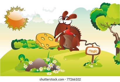rat in a sunshine day vector