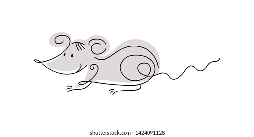 rat. symbol of 2020 in the Chinese calendar. sketch