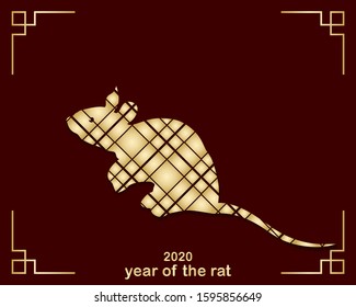 Rat is the symbol of the Chinese New Year 2020. Design for holiday cards, calendars, banners, posters. Happy New Year. Vector element for new year design.