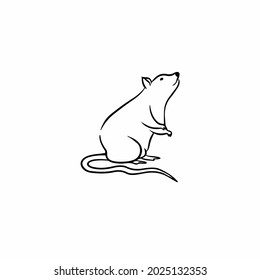 Rat Symbol Logo. Stencil Vector Illustration