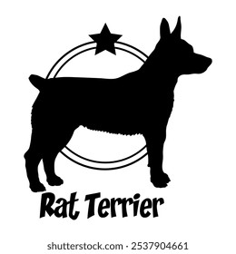 Rat Terrier dog silhouette,  dog, dog breeds, logo, vector, silhouette, logo design, animal, illustration, icon, sign, design, black,  symbol, pet