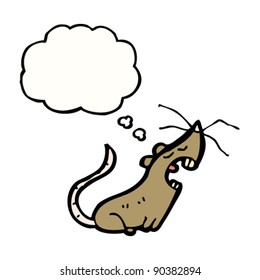 rat with thought bubble cartoon
