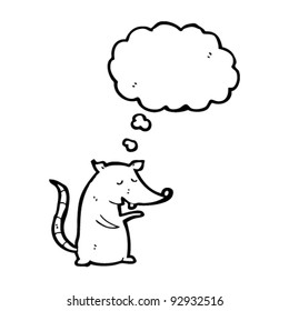 Ratte mit Gedankenblasenkartoon