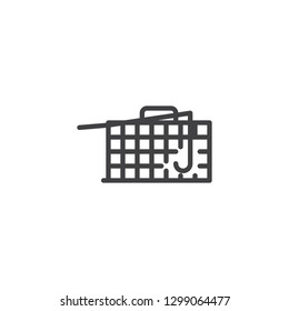 Rat trap box line icon. linear style sign for mobile concept and web design. Pest control trap outline vector icon. Symbol, logo illustration. Pixel perfect vector graphics