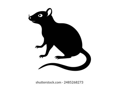 Rat vector art illustration silhouette 