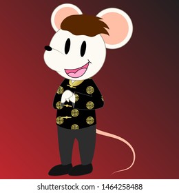Rat vector, cartoon cute illustration.