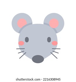 Rat vector. Cute animal face. design for kids