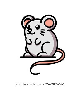 rat vector design illustration, rat icon, rat logo, cute animal, adorable animal, great as a sticker.