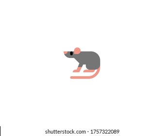 Rat vector flat icon. Isolated mouse, rat emoji illustration 