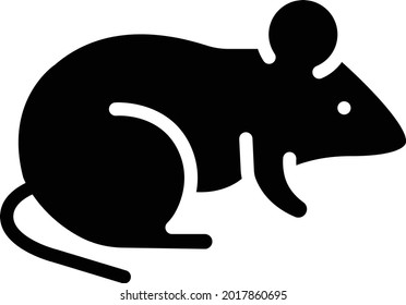 rat vector glyph flat icon
