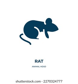 rat vector icon. rat, pet, animal filled icons from flat animal head concept. Isolated black glyph icon, vector illustration symbol element for web design and mobile apps