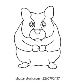 Rat vector icon.Outline vector icon isolated on white background rat.