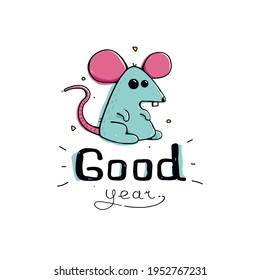 rat. Vector illustration, logo for printing T-shirts and other purposes