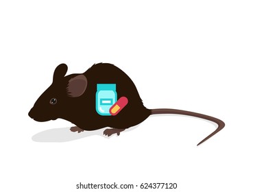 Rat vector illustration: Pills