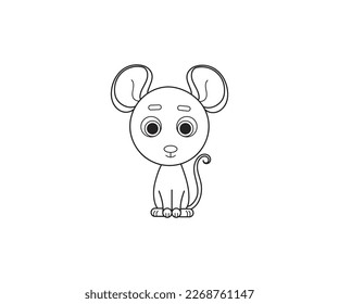 Rat vector isolated outline icon. Rat animal vector icon. Rat icon 