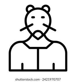 Diseño de iconos de la línea del vector de rata