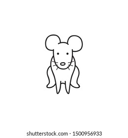 rat vector. mouse hand draw vector