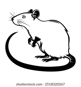  A Rat Vector silhouette illustration