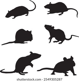 rat vector silhoutte eps editable scalable pose